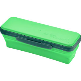 Small Flexi Storage Box with Lid, Collapsible Design, Green