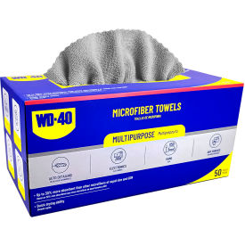 170 GSM Extra Absorbent Microfiber Towel, 12" x 12", Gray, 50 Towels/Pack