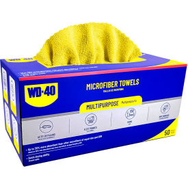 170 GSM Extra Absorbent Microfiber Towel, 12" x 12", Yellow, 50 Towels/Pack