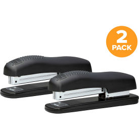 Office Ergonomic Desktop Stapler, 20 Sheet Capacity, Black, 2/Pack