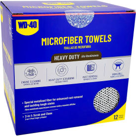 250 GSM Heavy Duty Metalized Microfiber Towel, 13" x 13", Silver, 12 Towels/Pack