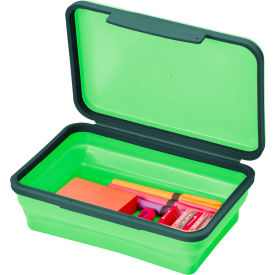 Flexi Storage Box with Lid, Collapsible Design, Green