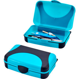 Hard Durable Plastic Pencil Box, Kid-Friendly Design, Blue/Black