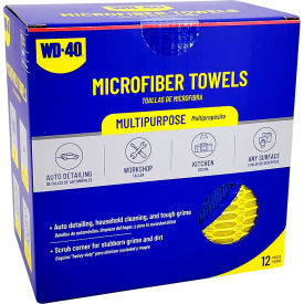 300 GSM Multipurpose Microfiber Towel with Scrub Corner, 14" x 14", Blue, 12 Towels/Pack