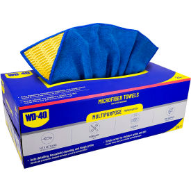300 GSM Multipurpose Microfiber Towel with Scrub Corner, 14" x 14", Blue, 24 Towels/Pack