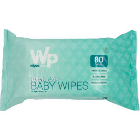 Baby Wipes Flowpack, 80 Wipes, 12 Packs/Case
