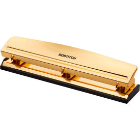 Office Premium 3-Hole Punch, 12 Sheet Capacity, Gold