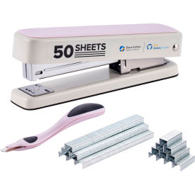 Titan Heavy Duty Metal Stapler, 50 Sheet Capacity, White/Purple