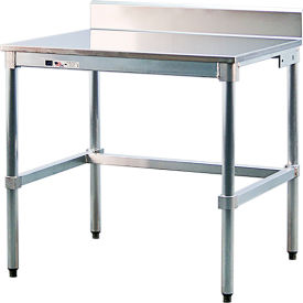 Industrial Work Table with Backsplash, 304 Stainless Steel/Aluminum Frame, 60"W x 30"D