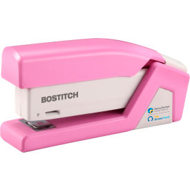 InCourage Spring-Powered Compact Stapler, 20 Sheet Capacity, Pink/White