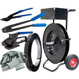 Packaging Steel Strapping Kit For 5/8"W, Open Seals, Heavy Duty