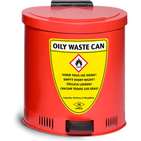 5.2 Gallon Oily Waste Can, Red