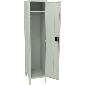 1-Tier 1 Door Locker with Legs, 15"W x 21"D x 78"H, Light Gray, Unassembled