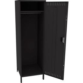 1-Tier 1 Door Locker with Legs, 24"W x 24"D x 78"H, Black, Assembled