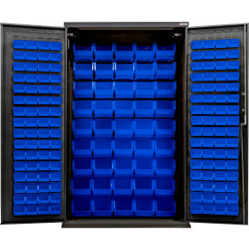 Configurable Charging Cabinet, BLK, 48"W x 24"D x 78"H, 168 Blue Bins