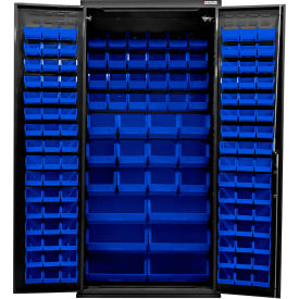 Configurable Charging Cabinet, BLK, 36"W x 24"D x 78"H, 138 Blue Bins