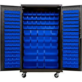 E-Lock Configurable Mobile Charging Cabinet, BLK, 48"W x 24"D x 85"H, 210 BL Bins