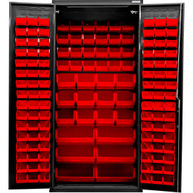 Configurable Charging Cabinet, BLK, 36"W x 24"D x 78"H, 138 Red Bins