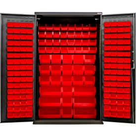 Configurable Charging Cabinet, BLK, 48"W x 24"D x 78"H, 210 Red Bins