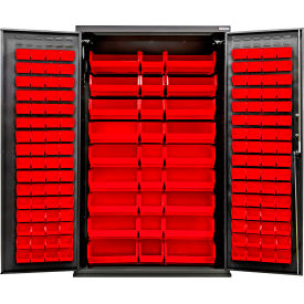 Configurable Charging Cabinet, BLK, 48"W x 24"D x 78"H, 150 Red Bins