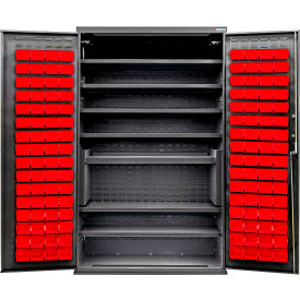 E-Lock Configurable Charging Cabinet, BLK, 48"Wx24"Dx78"H, 7 Shelves, 120 RD Bins