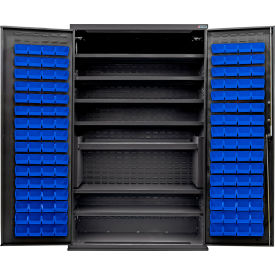 E-Lock Configurable Charging Cabinet, BLK, 48"Wx24"Dx78"H, 7 Shelves, 120 BL Bins