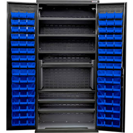 E-Lock Configurable Charging Cabinet, BLK, 36"Wx24"Dx78"H, 7 Shelves, 96 BL Bins