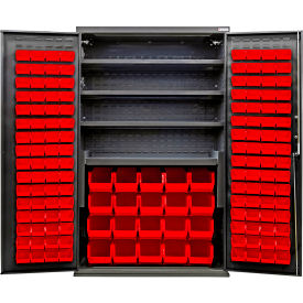 E-Lock Configurable Charging Cabinet, Black, 48"Wx24"Dx78"H, 4 Shelves, 144 RD Bins