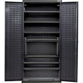 E-Locking Configurable Charging Cabinet, BLK, 36"W x 24"D x 78"H, 7 Shelves