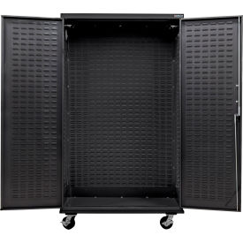 Configurable Electronic Locking Mobile Charging Cabinet, BLK, 48"W x 24"D x 85"H