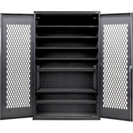 Configurable Ventilated Charging Cabinet, BLK, 48"W x 24"D x 78"H, 7 Shelves