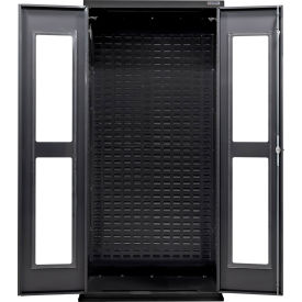 Configurable Clear-View Charging Cabinet, BLK, 36"W x 24"D x 78"H