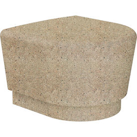Our Town Concrete Curve End Bench, 24"L x 24"W x 18"H, Gray