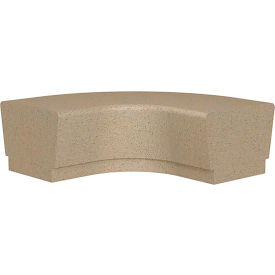 Our Town 90 Degree Concrete Curve Corner Bench, 48"L x 48"W x 18"H, Gray