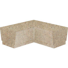 Our Town 90 Degree Concrete Square Corner Bench, 48"L x 48"W x 18"H, Gray