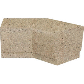 Our Town 45 Degree Concrete Square Corner Bench, 48"L x 24"W x 18"H, Gray