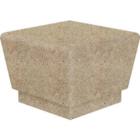 Our Town Single Square Concrete Bench, 24"L x 24"W x 18"H, Gray