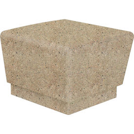 Our Town Concrete Square End Bench, 24"L x 24"W x 18"H, Gray