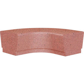 Our Town 90 Degree Concrete Curve Corner Bench, 48"L x 48"W x 18"H, Brick Red