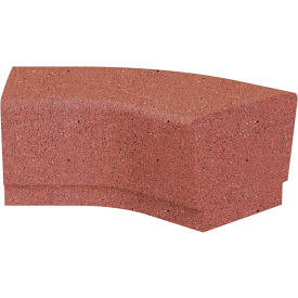 Our Town 45 Degree Concrete Curve Corner Bench, 48"L x 24"W x 18"H, Brick Red