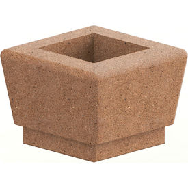 Our Town Single Square Planter, 24"W x 24"D x 18"H, Sand