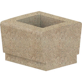 Our Town Square Planter, 24"W x 24"D x 18"H, Gray
