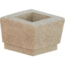 Our Town Square Planter End, 24"W x 24"D x 18"H, Gray