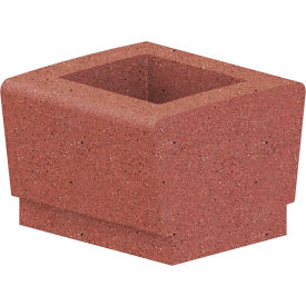 Our Town Square Planter, 24"W x 24"D x 18"H, Brick Red