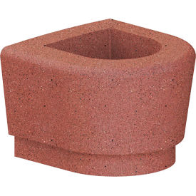 Our Town Curve Planter End, 24"W x 24"D x 18"H, Brick Red