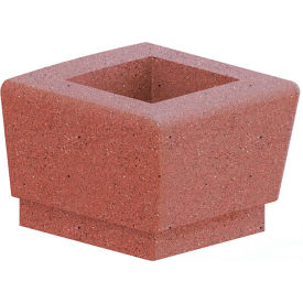 Our Town Concrete Bench with Back, 72"L x 26"W x 33"H, Brick Red