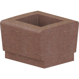 Our Town Square Planter, 24"W x 24"D x 18"H, Brown