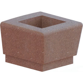Our Town Square Planter End, 24"W x 24"D x 18"H, Brown