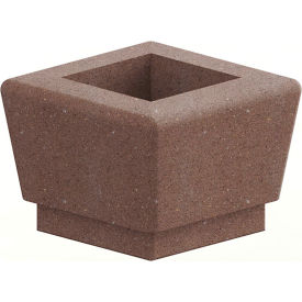 Our Town Single Square Planter, 24"W x 24"D x 18"H, Brown