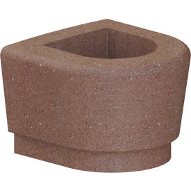Our Town Curve Planter End, 24"W x 24"D x 18"H, Brown